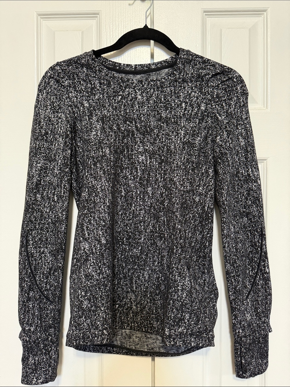lululemon athletica Black & White Marled Crew Neck Sweater